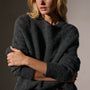 Oversized Waffle Knit Crew in Anthracite | James Perse Los Angeles