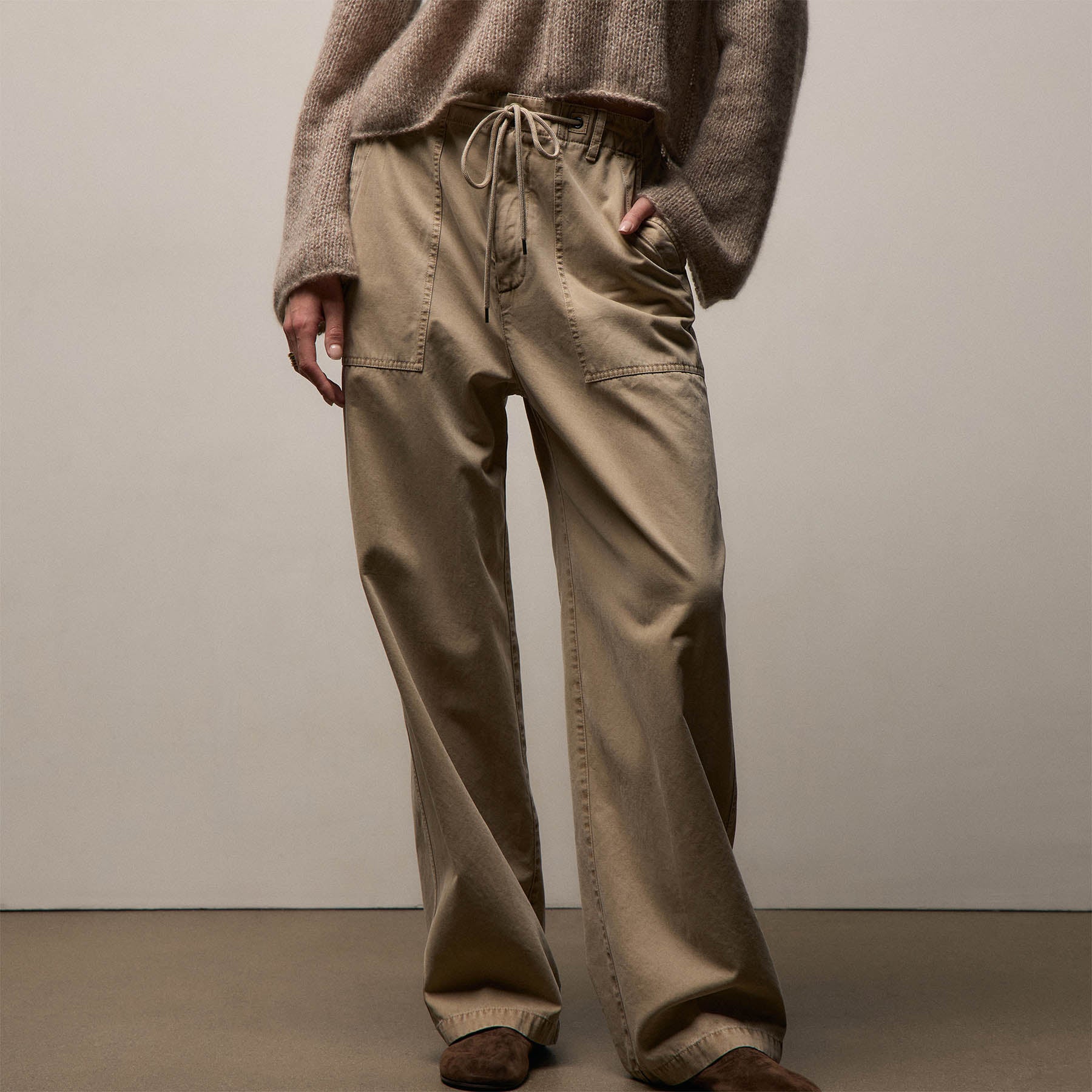 Cotton Cashmere Utility Pant