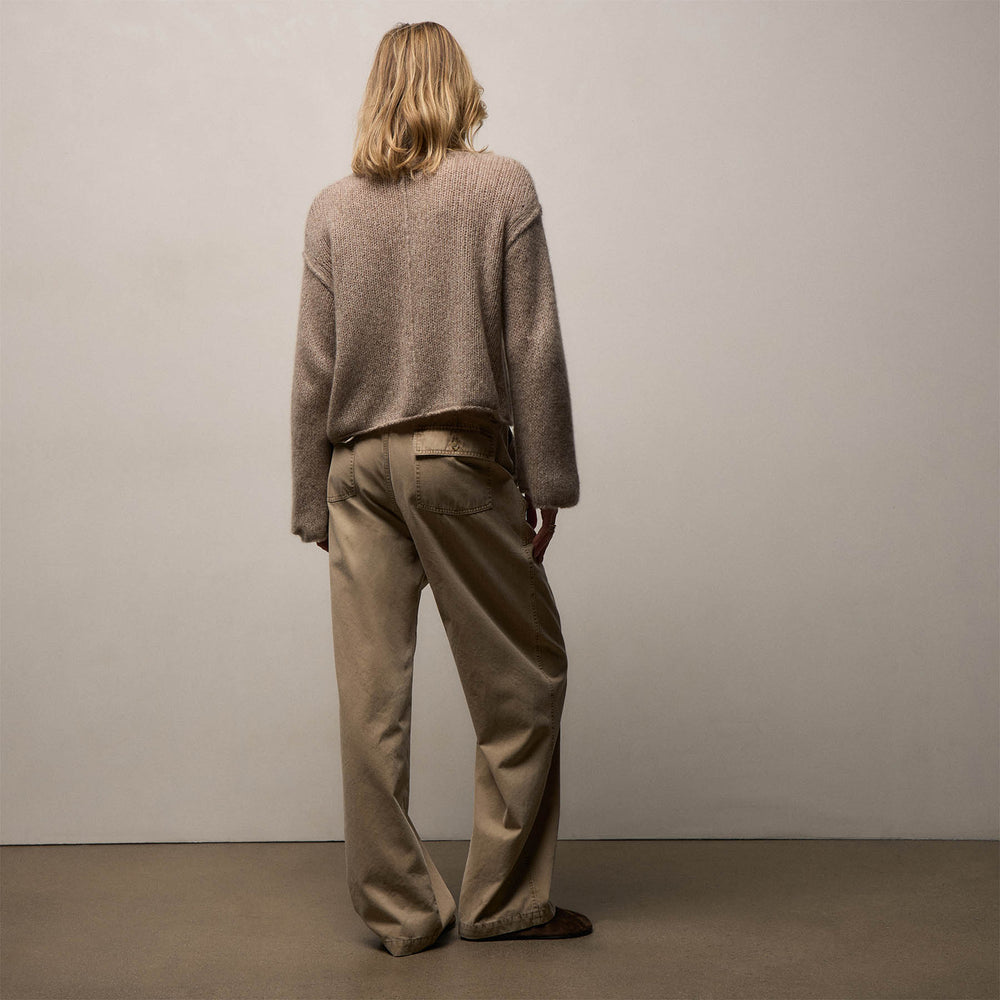 Cotton Cashmere Brushed Twill Pant in Light Khaki Pigment | James Perse Los Angeles