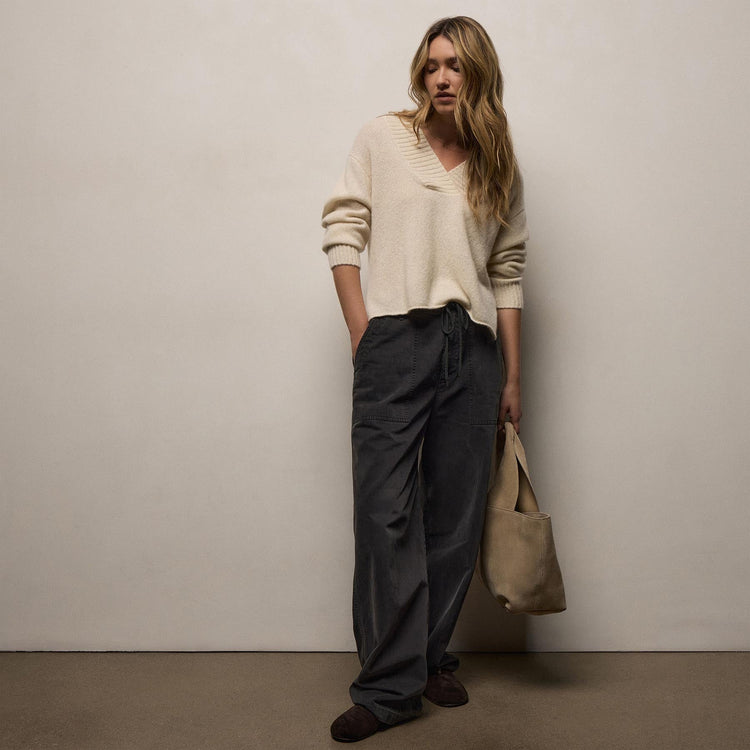 Cotton Cashmere Brushed Twill Pant in Magma Pigment | James Perse Los Angeles