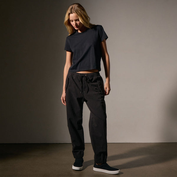 Cotton Terry Flight Pant in Black | James Perse Los Angeles