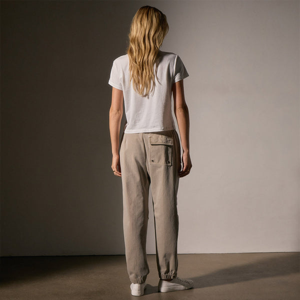 Cotton Terry Flight Pant in Light Tan Pigment | James Perse Los Angeles