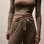 Wool Rib Wide Leg Lounge Pant in Coffee | James Perse Los Angeles