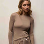 Wool Rib Long Sleeve Lounge Tee in Coffee | James Perse Los Angeles