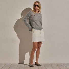 Mohair Open Stitch Sweater in Heather Grey | James Perse Los Angeles