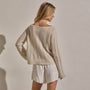 Mohair Open Stitch Sweater in Off White | James Perse Los Angeles