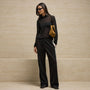 Sheer Mock Neck Top in Black | James Perse Los Angeles