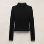 Sheer Mock Neck Top in Black | James Perse Los Angeles