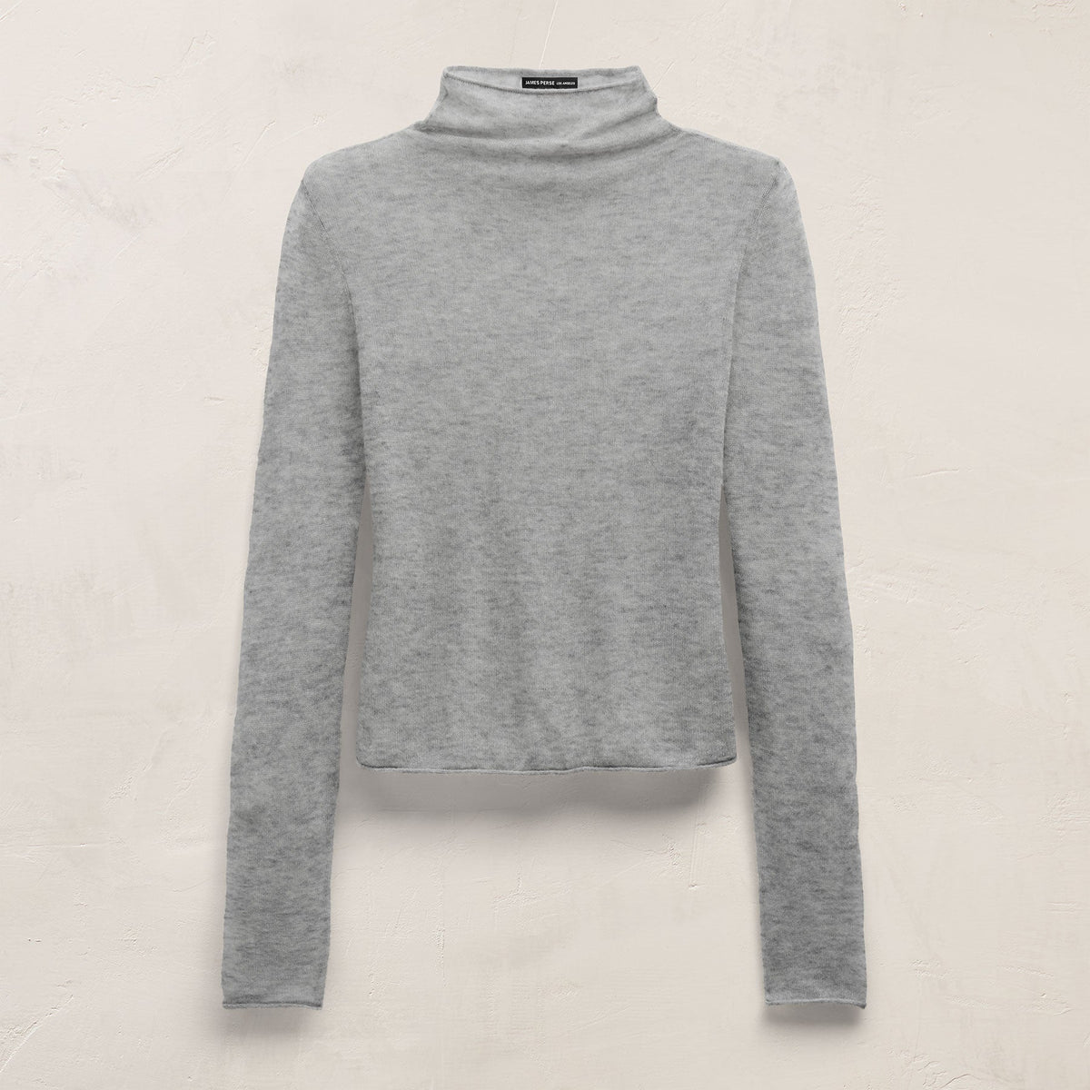 Sheer Mock Neck Top in Heather Grey | James Perse Los Angeles