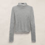Sheer Mock Neck Top in Heather Grey | James Perse Los Angeles
