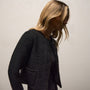 Wool Boucle Button Front Jacket In Black | James Perse Los Angeles