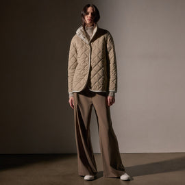Sherpa Lined Insulated Snap Front Jacket  in Light Tan/Natural | James Perse Los Angeles