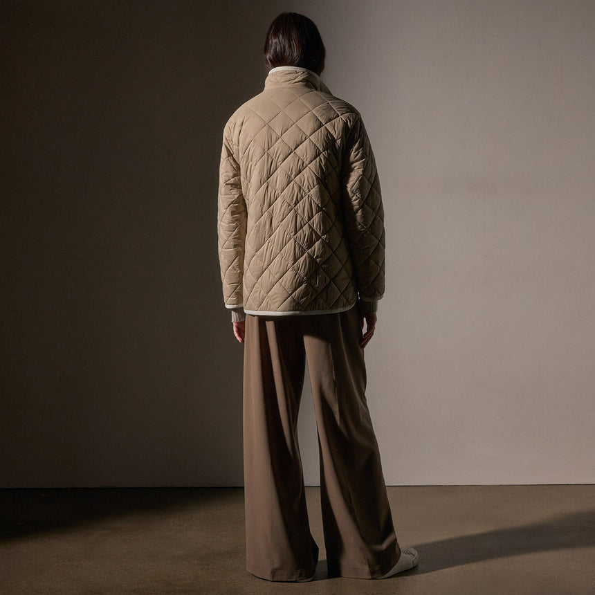 Sherpa Lined Insulated Snap Front Jacket  in Light Tan/Natural | James Perse Los Angeles