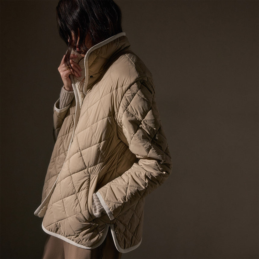 Sherpa Lined Insulated Snap Front Jacket  in Light Tan/Natural | James Perse Los Angeles
