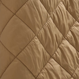 Long Nylon Quilted Coat in Toffee/Ivory | James Perse Los Angeles FLAT