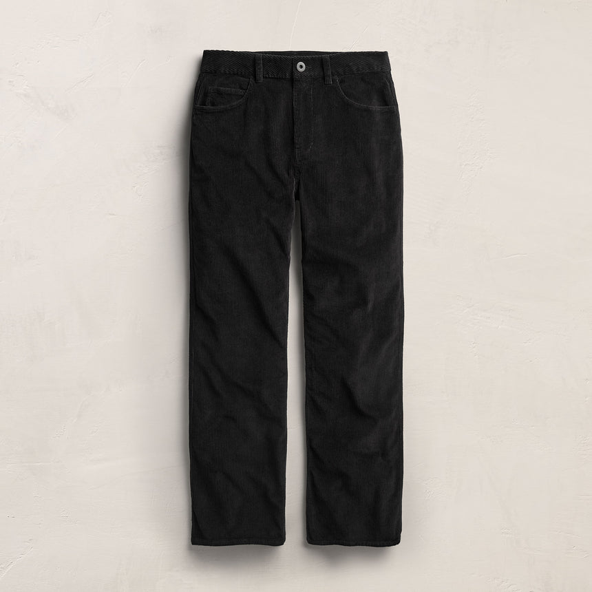 Corduroy Straight Leg Pant - Black | James Perse Los Angeles