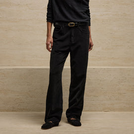 Corduroy Straight Leg Pant in Black | James Perse Los Angeles