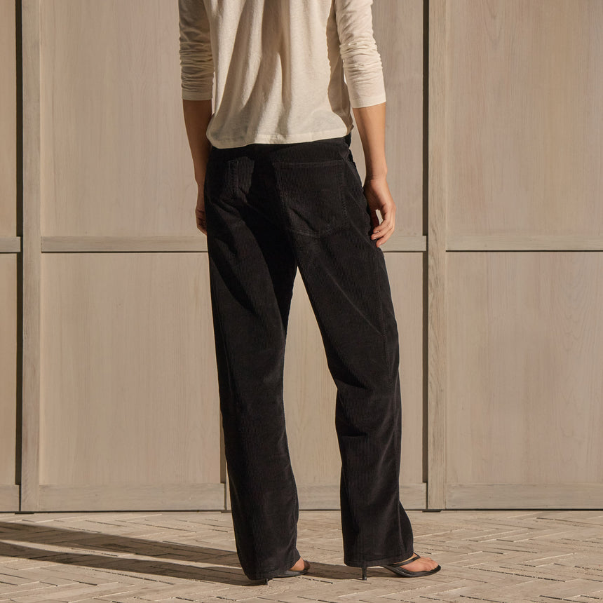 Corduroy Straight Leg Pant - Black | James Perse Los Angeles