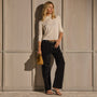 Corduroy Straight Leg Pant - Black | James Perse Los Angeles