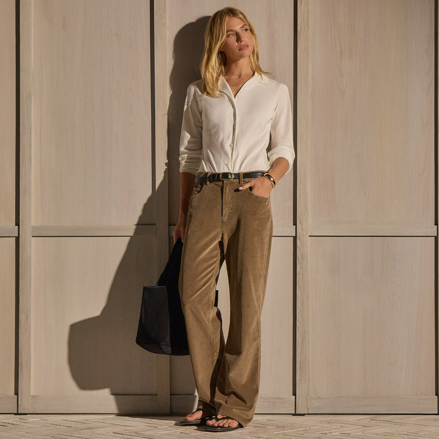 Corduroy Straight Leg Pant - Earth Pigment