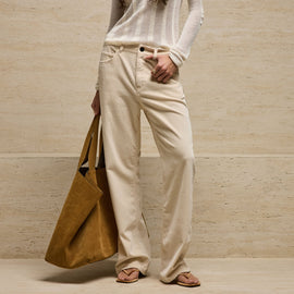 Corduroy Straight Leg Pant in Sandshell Pigment | James Perse Los Angeles