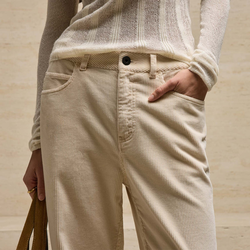 Corduroy Straight Leg Pant in Sandshell Pigment | James Perse Los Angeles