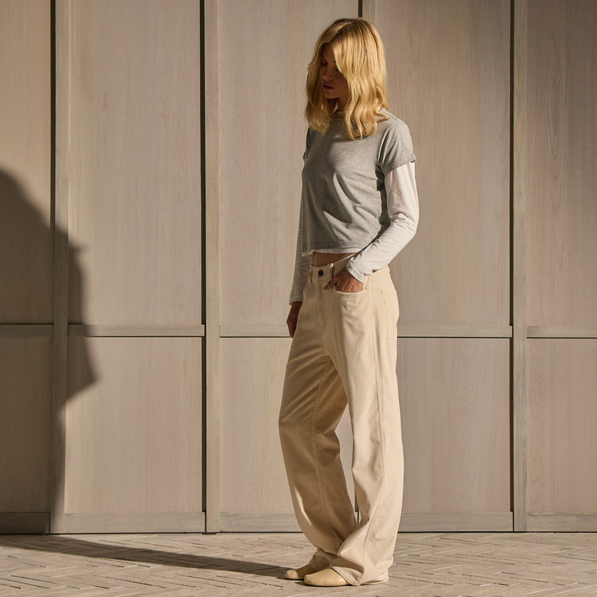 Corduroy Straight Leg Pant - Sandshell Pigment