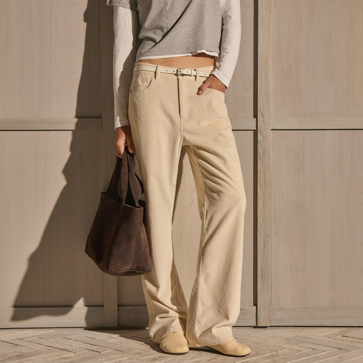 Corduroy Straight Leg Pant - Sandshell Pigment