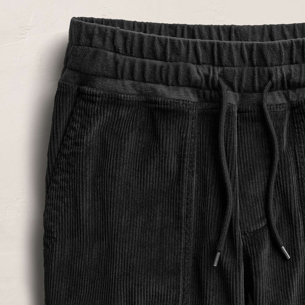 Corduroy Mixed Media Pant - Black