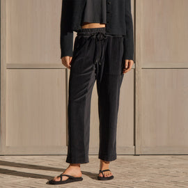 Cord Mixed Media Pant - Black | James Perse Los Angeles
