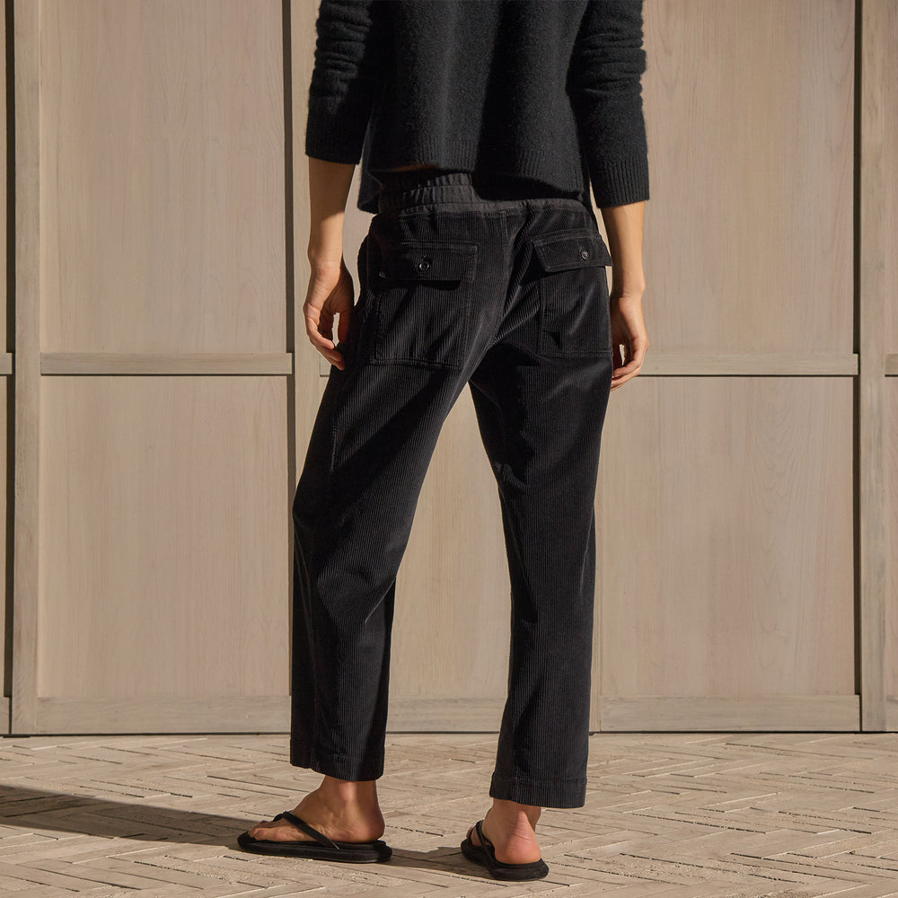 Cord Mixed Media Pant - Black | James Perse Los Angeles