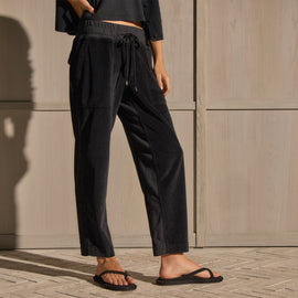 Cord Mixed Media Pant - Black | James Perse Los Angeles