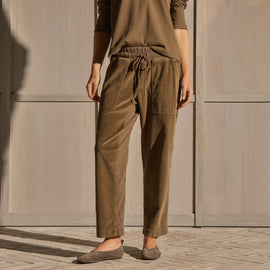Cord Mixed Media Pant - Earth Pigment | James Perse Los Angeles