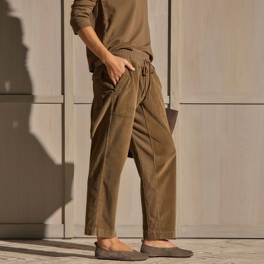 Cord Mixed Media Pant - Earth Pigment | James Perse Los Angeles
