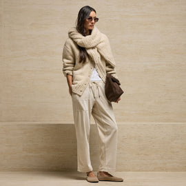 Corduroy Mixed Media Pant in Sandshell Pigment | James Perse Los Angeles