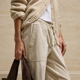 Corduroy Mixed Media Pant in Sandshell Pigment | James Perse Los Angeles