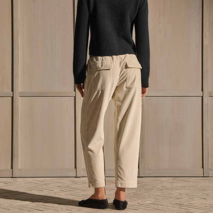 Cord Mixed Media Pant - Sandshell Pigment | James Perse Los Angeles