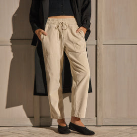 Cord Mixed Media Pant - Sandshell Pigment | James Perse Los Angeles