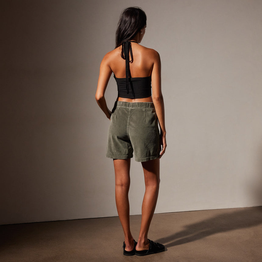 Lightweight Wide Cord Short in Palm Pigment | James Perse Los Angeles