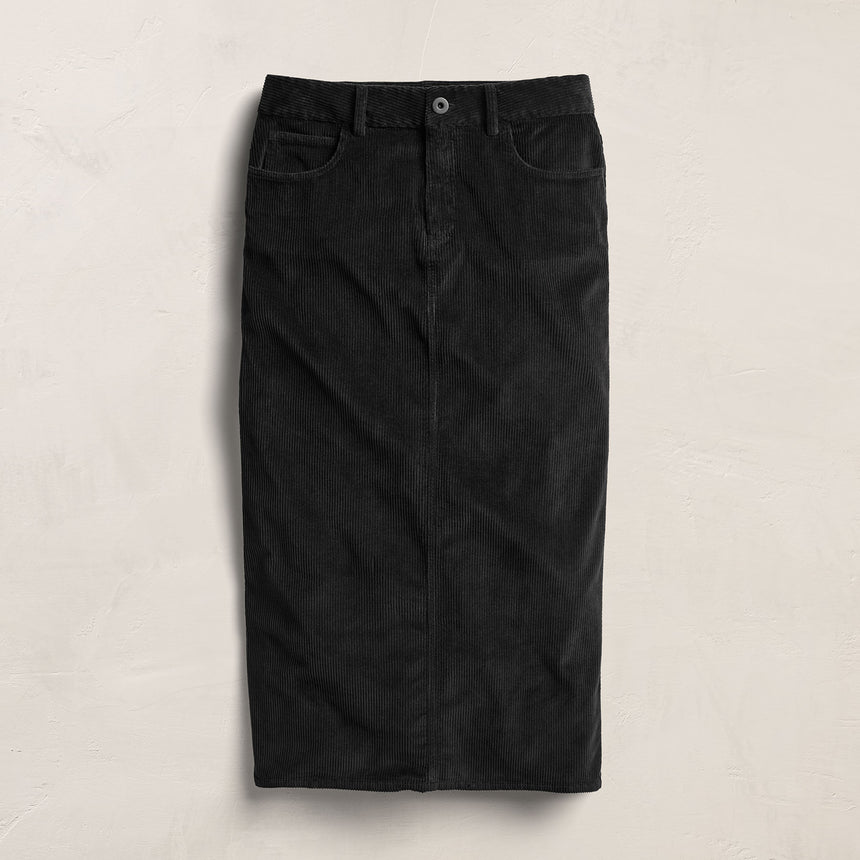 Corduroy Long Skirt - Black | James Perse Los Angeles