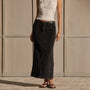 Corduroy Long Skirt - Black | James Perse Los Angeles