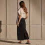 Corduroy Long Skirt - Black | James Perse Los Angeles