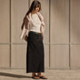 Corduroy Long Skirt - Black | James Perse Los Angeles
