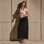 Corduroy Long Skirt - Black | James Perse Los Angeles