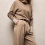 Wool Cashmere Blend Pleated Trouser in Coffee | James Perse Los Angeles