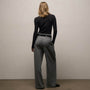 Wool Cashmere Blend Pleated Trouser in Heather Grey | James Perse Los Angeles
