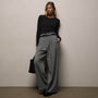 Wool Cashmere Blend Pleated Trouser in Heather Grey | James Perse Los Angeles