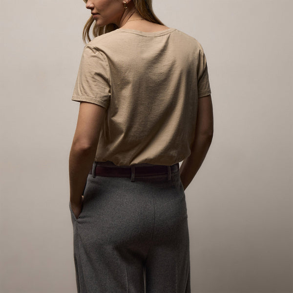 Wool Cashmere Blend Pleated Trouser in Heather Grey | James Perse Los Angeles
