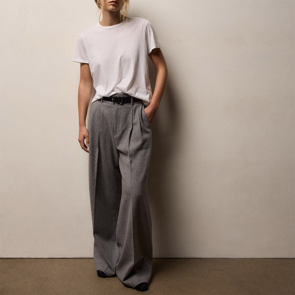 Wool Cashmere Flannel Pant in Heather Grey | James Perse Los Angeles