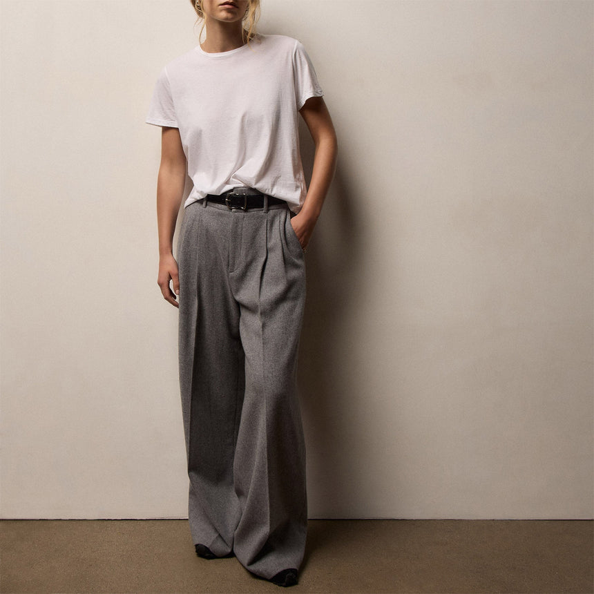 Wool Cashmere Flannel Pant in Heather Grey | James Perse Los Angeles